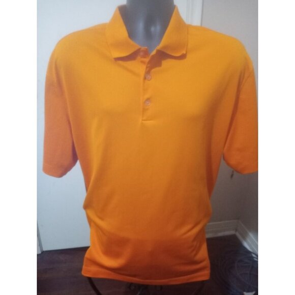 Nike GOLF Dri Fit Polo Shirt Mens XL Solid Orange Performance Collared - Picture 1 of 12